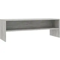 The Living Store Armoire TV gris béton 120x40x40 cm Bois composite