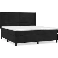 vidaXL Lit boxspring avec matelas noir 160x200 cm velours