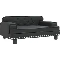 The Living Store Lit pour chien Noir 70x45x30 cm Simili cuir
