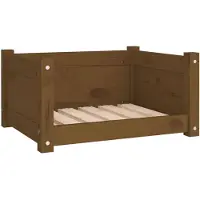 The Living Store Lit pour chien Honey brown 55,5x45,5x28 cm Bois massif Pin