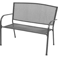 The Living Store Banc de jardin 108 cm acier et grillage anthracite
