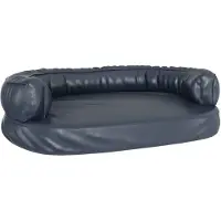 The Living Store Lit pour chien Ergonomique Mousse Bleu foncé 88x65cm Similicuir