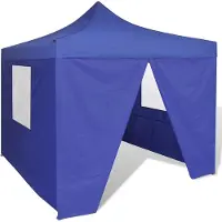 The Living Store Tente pliante 4 parois 3 x 3 m Bleu