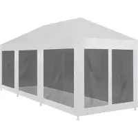 The Living Store Tente de réception avec 8 parois latérales en maille 9 x 3 m