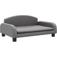 The Living Store lit pour chien gris 70x45x30 cm simili cuir