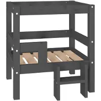 The Living Store Lit pour chien gris 55,5x53,5x60 cm pin massif