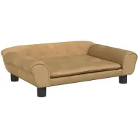 The Living Store Lit pour chien Marron 70x48x22 cm Velours