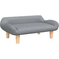 The Living Store Lit pour chien gris clair 70x40x24 cm tissu