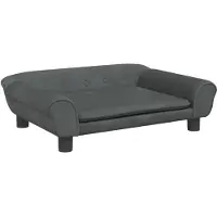 The Living Store lit pour chien gris foncé 70x48x22 cm velours