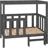 The Living Store Lit pour chien gris 105.5x83.5x100 cm pin massif
