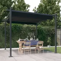 The Living Store Pavillon avec toit extensible 3x3 m Anthracite