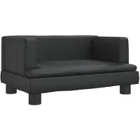 The Living Store Lit pour chien Noir 60x40x30 cm Simili cuir
