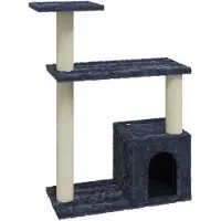 The Living Store Arbre à chat avec colonnes à griffer en sisal Gris foncé 70 cm