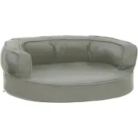 The Living Store Matelas pour chien Ergonomique 60x42 cm aspect lin Gris
