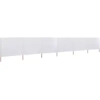 The Living Store Tissu brise-vent 6 pièces 800 x 120 cm Blanc sable