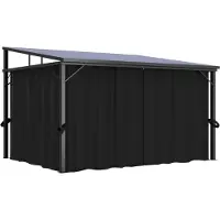 The Living Store Pavillon avec rideaux 405 x 294 x 244 cm, anthracite