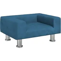 The Living Store Lit pour chien Bleu 50x40x26,5 cm Velours