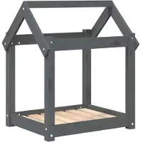 The Living Store Lit pour chien gris 61x50x70 cm pin massif