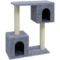 The Living Store Arbre à chat avec griffoirs en sisal gris clair 60 cm