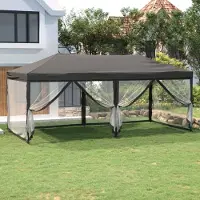 The Living Store Tente de réception pliable avec parois latérales Anthracite 3x6 m