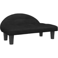 The Living Store Lit pour chien Noir 70x52x30 cm Velours