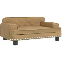 The Living Store Lit pour chien Marron 70x45x30 cm Velours