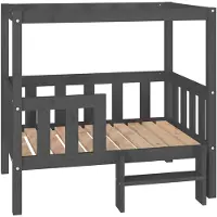 The Living Store Lit pour chien gris 95.5x73.5x90 cm pin massif