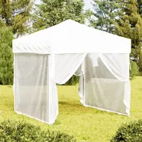 The Living Store Tente de réception pliable avec parois latérales Blanc 2x2 m