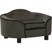 The Living Store Canapé pour chien gris foncé 67x47x36 cm peluche