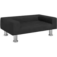 The Living Store Lit pour chien Noir 70x45x26,5 cm Velours