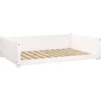 The Living Store Lit pour chien blanc 105,5x75,5x28 cm Pin massif