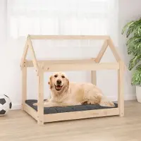The Living Store Lit pour chien 81x60x70 cm Bois massif de pin