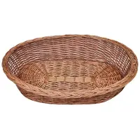 The Living Store Lit pour chien en osier naturel 90 cm