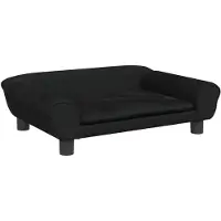 The Living Store Lit pour chien Noir 70x48x22 cm Velours