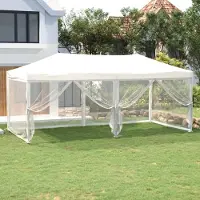 The Living Store Tente de réception pliable avec parois latérales Blanc 3x6 m