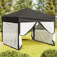 The Living Store Tente de réception pliable avec parois latérales Anthracite 3x3 m