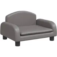 The Living Store lit pour chien gris 50x40x30 cm simili cuir