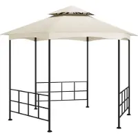 The Living Store Pavillon avec parois latérales 3,1x2,7 m Crème