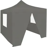 The Living Store Tente de réception pliante Pop-Up avec 4 parois latérales 3 x 3 m Anthracite