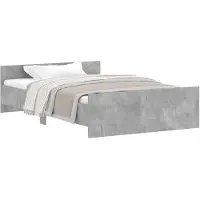 vidaXL Cadre de lit avec tête et pied de lit gris béton 120x190 cm