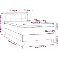 vidaXL Lit boxspring avec matelas bleu 90x190 cm Tissu