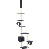 The Living Store Arbre à chat avec griffoirs en sisal 260 cm bleu foncé