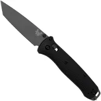 Benchmade Couteau pliant Bailout CPM M4 Tungsten Gray Cerakote, black aluminum