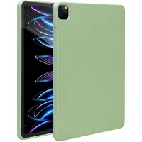 Accezz Coque Liquid Silicone avec porte-stylet pour Apple iPad Pro 12.9 (2022) / Pro 12.9 (2021) / Pro 12.9 (2020) - Vert clair