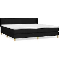 vidaXL Lit boxspring avec matelas noir 200x200 cm tissu