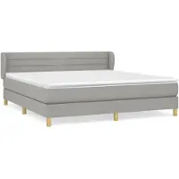vidaXL Lit boxspring avec matelas gris clair 160x200 cm Tissu