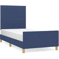vidaXL Cadre de lit sans matelas bleu 80x200 cm Tissu