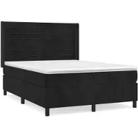 vidaXL Lit boxspring avec matelas noir 140x190 cm velours