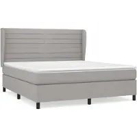 vidaXL Lit boxspring avec matelas gris clair 180x200 cm Tissu