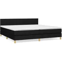 vidaXL Lit boxspring avec matelas noir 200x200 cm tissu
